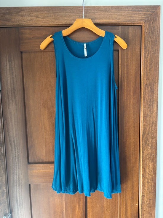 Azules Tops - Sleeveless Teal Swing Tank Dress-